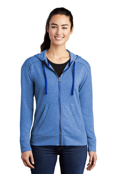 Sport-Tek Women's PosiCharge Tri-Blend Wicking Fleece Full-Zip Hooded Jacket LST293