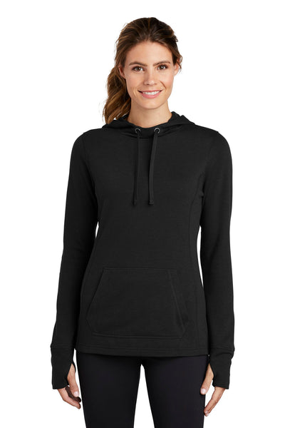 Sport-Tek Women's PosiCharge Tri-Blend Wicking Fleece Hooded Pullover. LST296