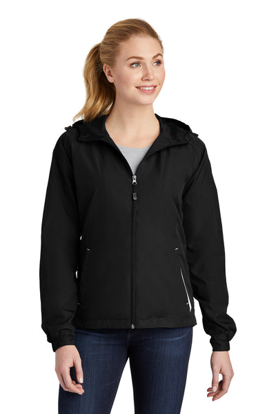 Sport-TekWomen's Colorblock Hooded Raglan Jacket. LST76