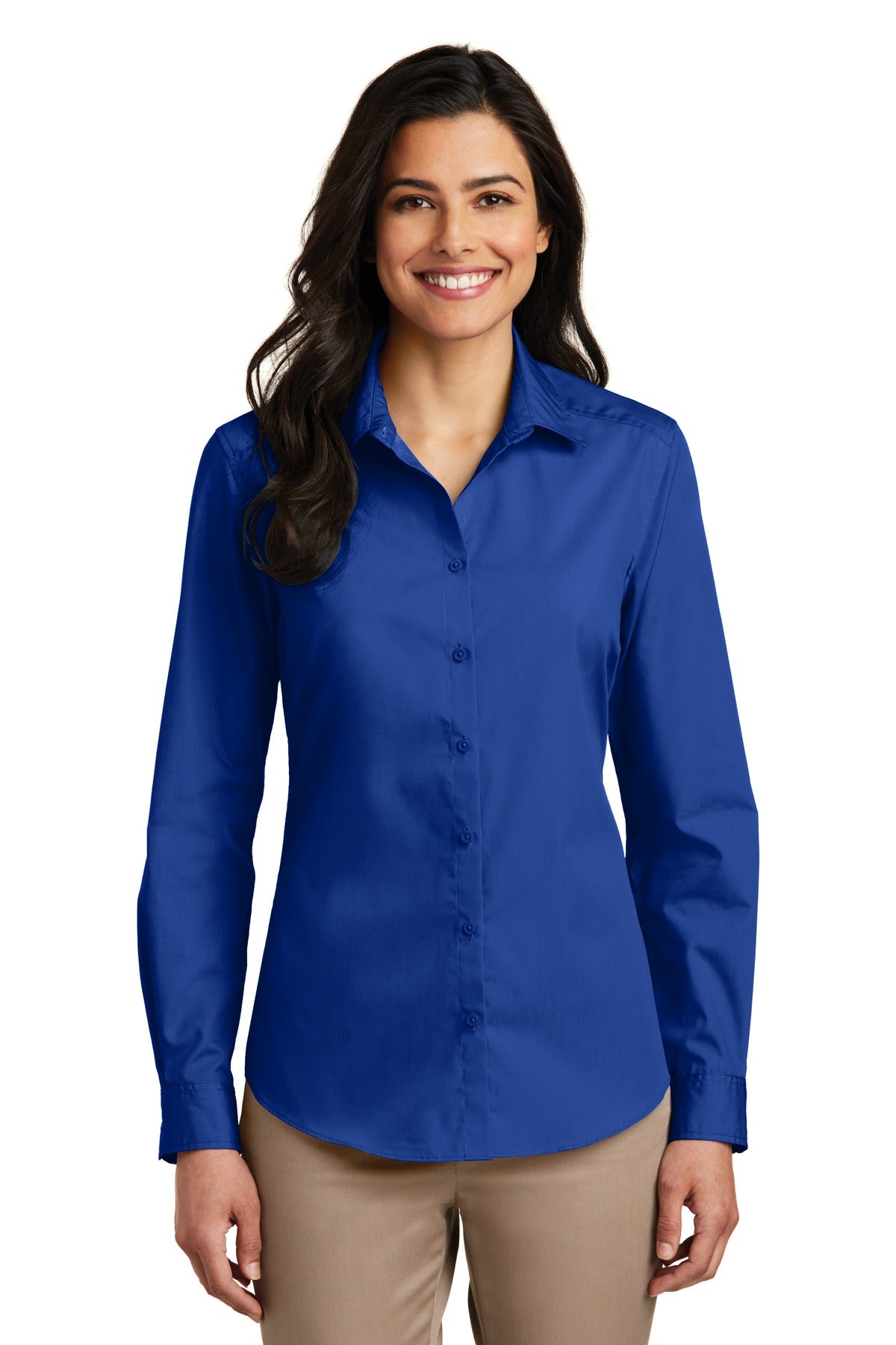 Port AuthorityWomen's Long Sleeve Carefree Poplin Shirt. LW100