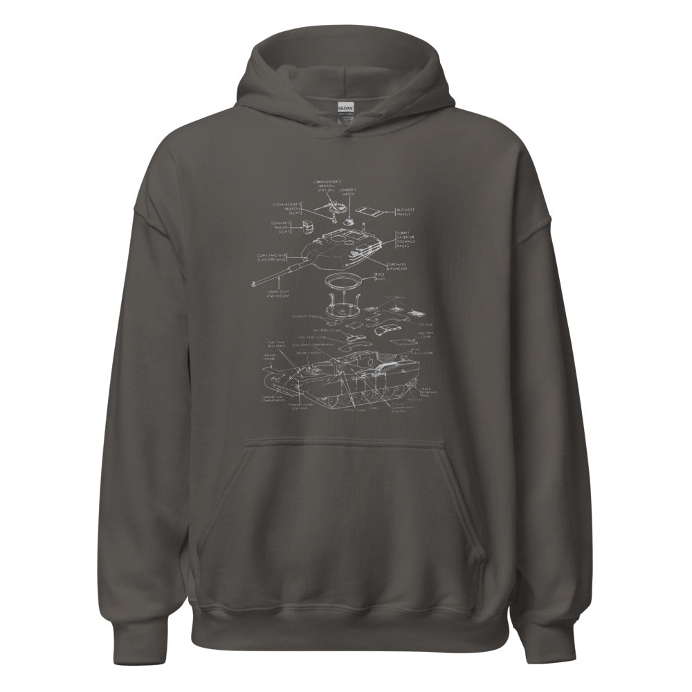 M1 Abrams Exploded Diagram Hoodie