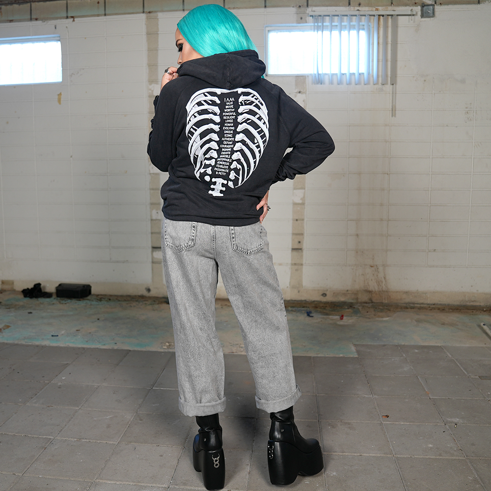 SWOOP - VALID HOODIE RIBCAGE - VINTAGE BLACK – Crowdmade SWOOP - VALID HOODIE RIBCAGE - VINTAGE BLACK – Crowdmade
