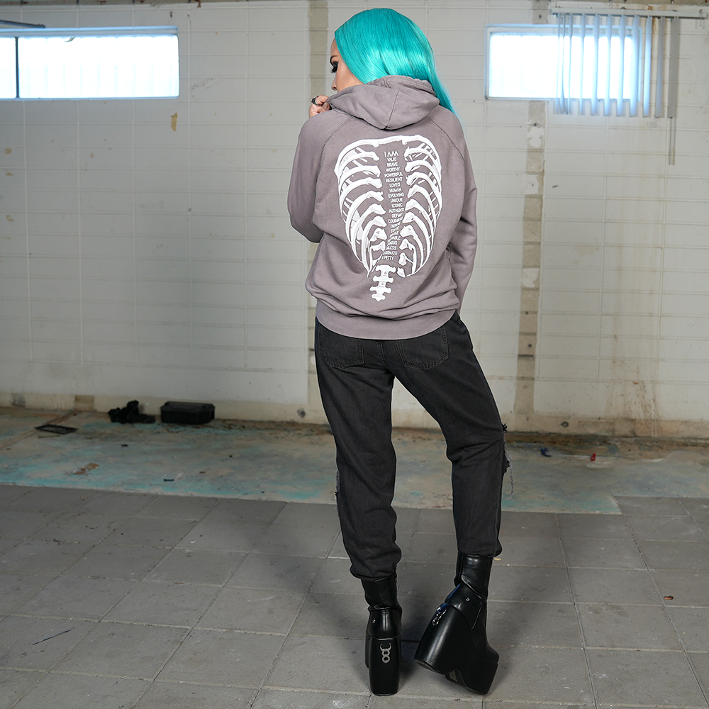 SWOOP - VALID HOODIE RIBCAGE - ZINC – Crowdmade SWOOP - VALID HOODIE RIBCAGE - ZINC – Crowdmade