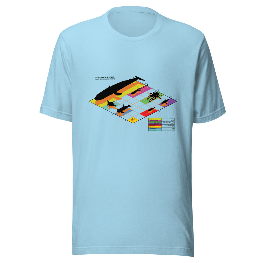 Marine life sizes colour tee