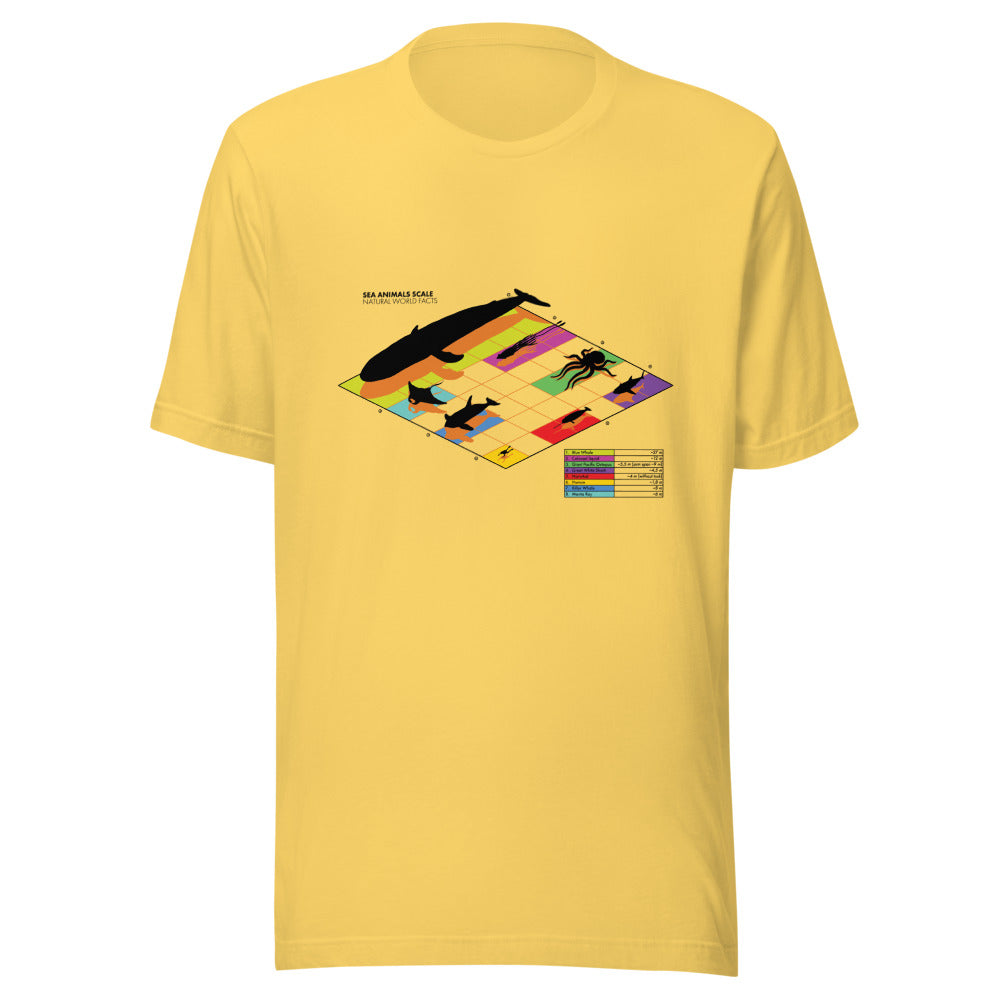 Marine life sizes colour tee