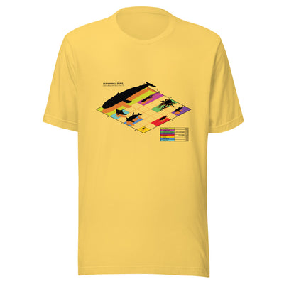 Marine life sizes colour tee