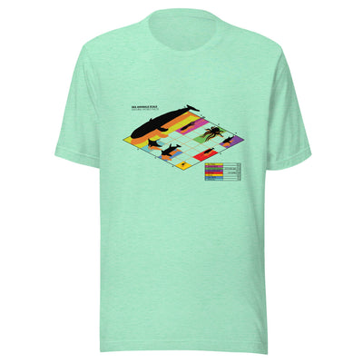 Marine life sizes colour tee