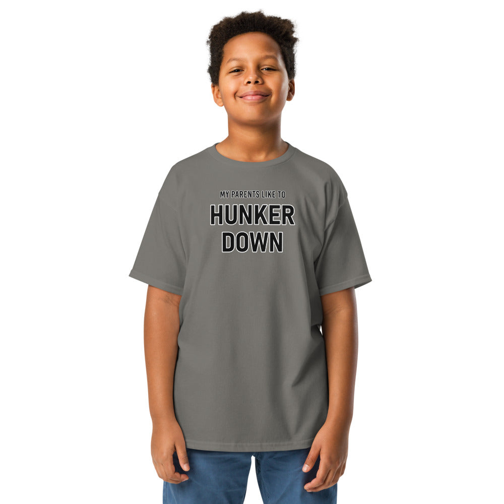 My Parents Like To Hunker Down Youth Shirt