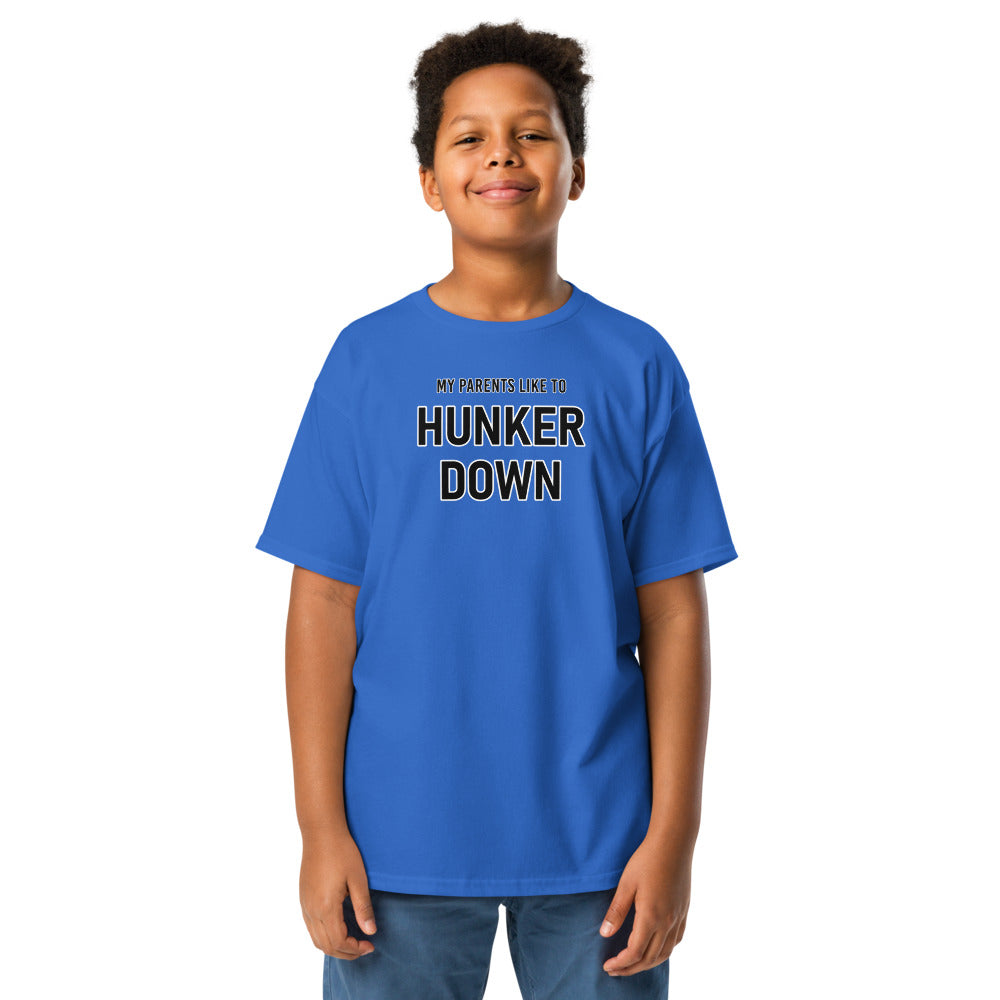 My Parents Like To Hunker Down Youth Shirt