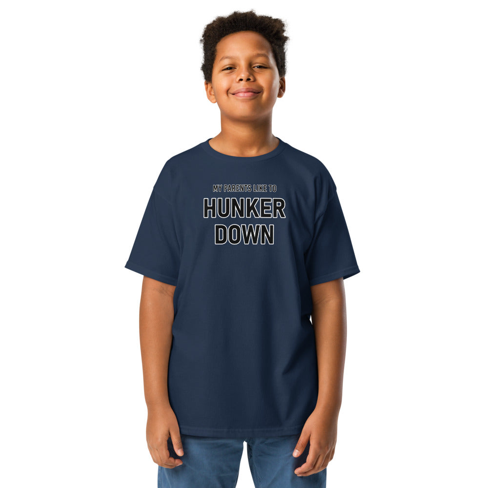 My Parents Like To Hunker Down Youth Shirt