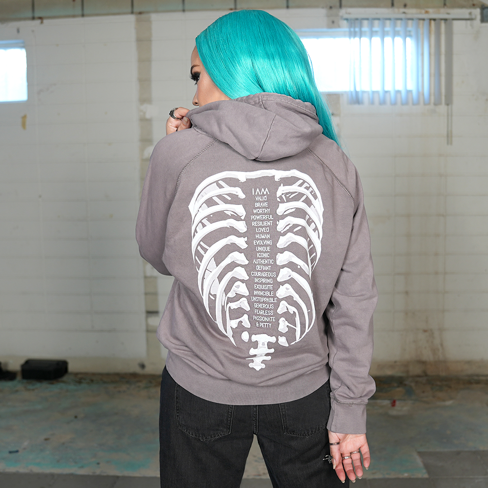 SWOOP - VALID HOODIE RIBCAGE - ZINC – Crowdmade