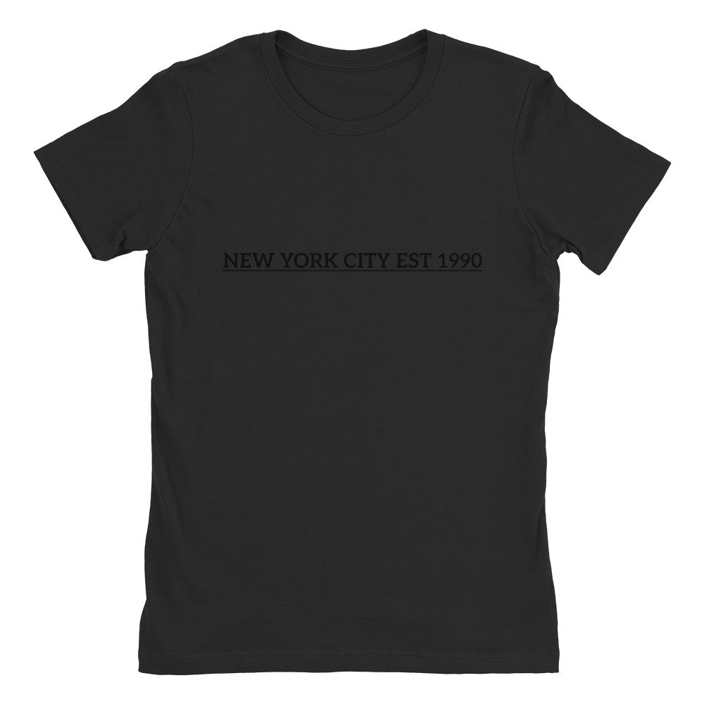 NEW YORK CITY EST 1990 Printed Next Level Women's Cotton Boyfriend T-Shirt