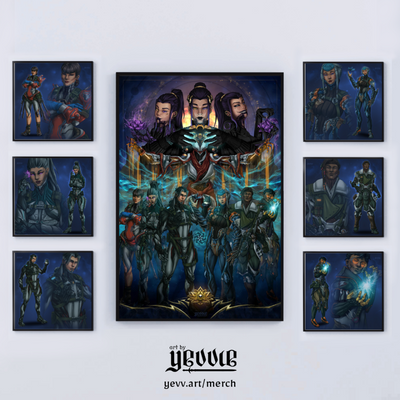 hex cards - quincy | warframe FANART | matte print