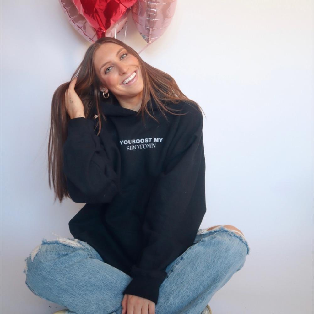 You Boost My Serotonin Black Hoodie