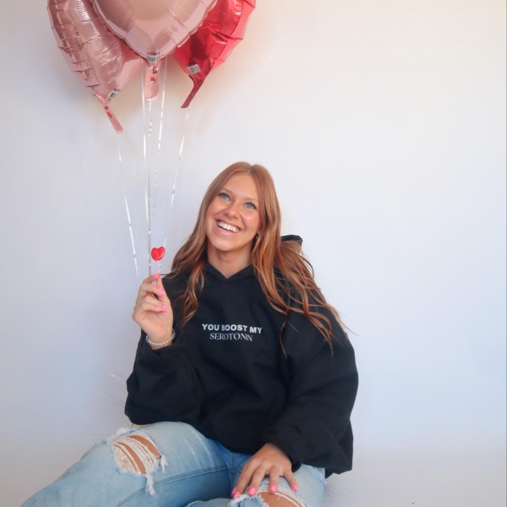 You Boost My Serotonin Black Hoodie