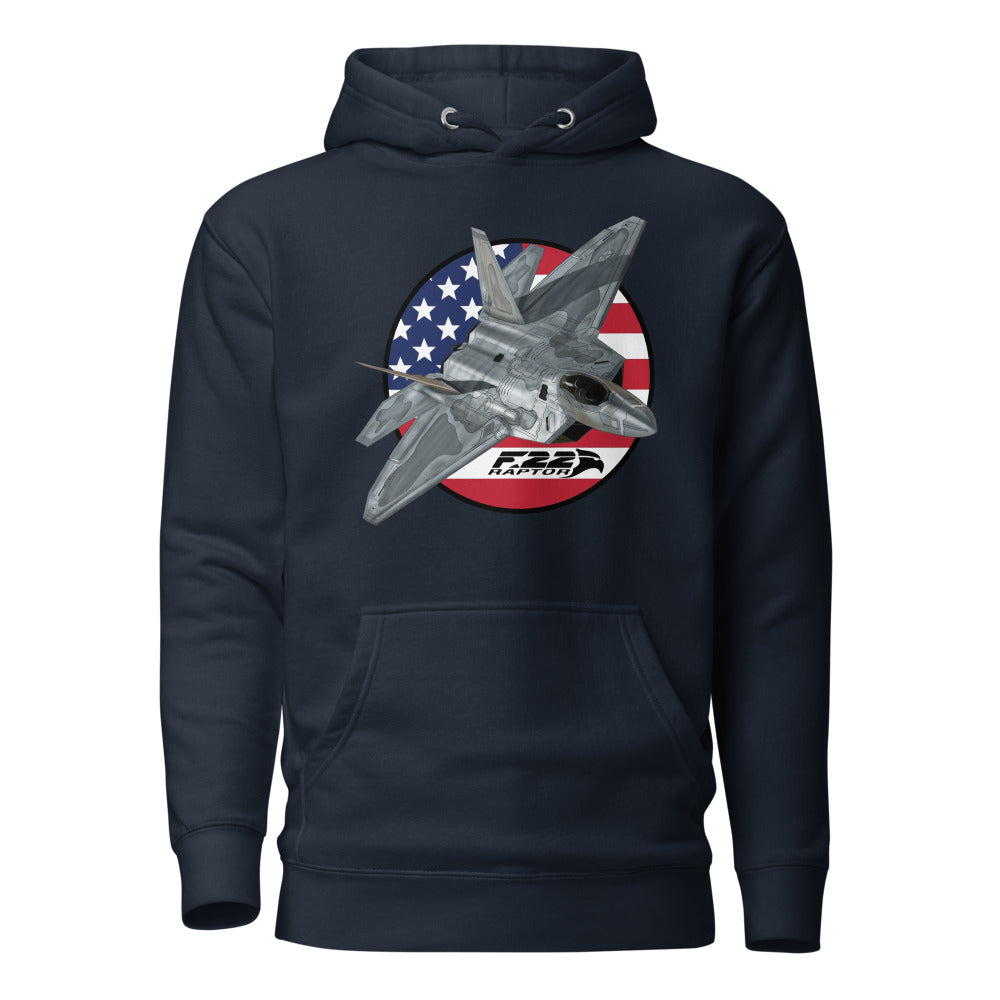 Growling Sidewinder - No Flag - F-22 Raptor On Premium Hoodie – Crowdmade