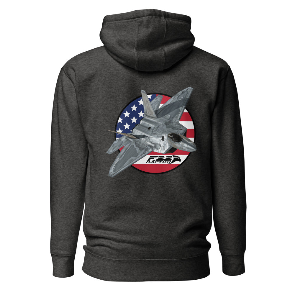 Growling Sidewinder - No Flag - F-22 Raptor On Premium Hoodie – Crowdmade