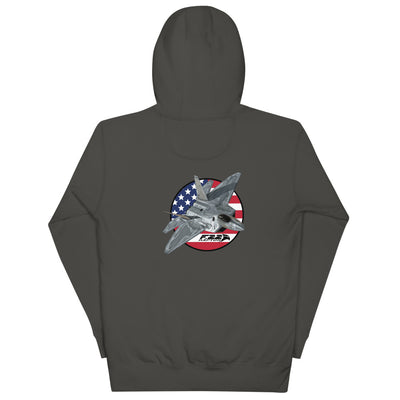 Growling Sidewinder - No Flag - F-22 Raptor On Premium Hoodie – Crowdmade