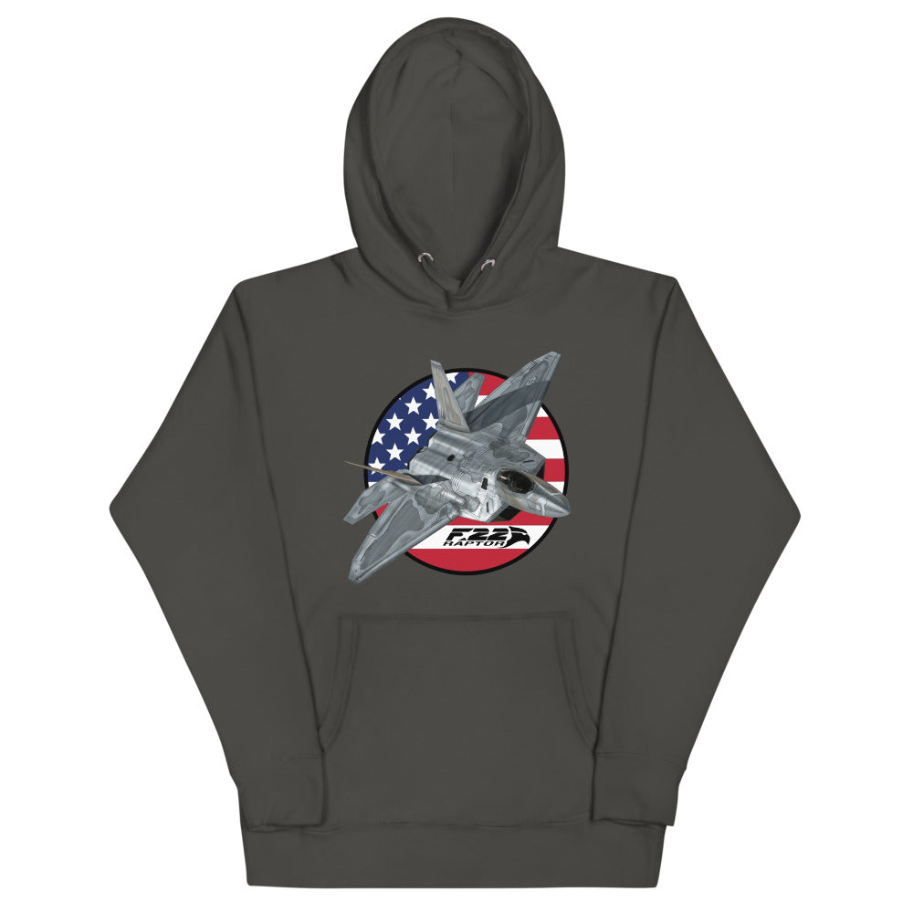 Growling Sidewinder - No Flag - F-22 Raptor On Premium Hoodie – Crowdmade