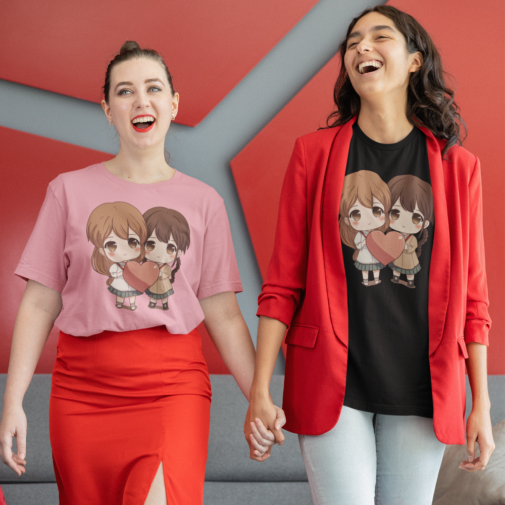 A perfect gift for her and her - Cute Girl Loves Cute Girl Heart Unisex T-Shirt
