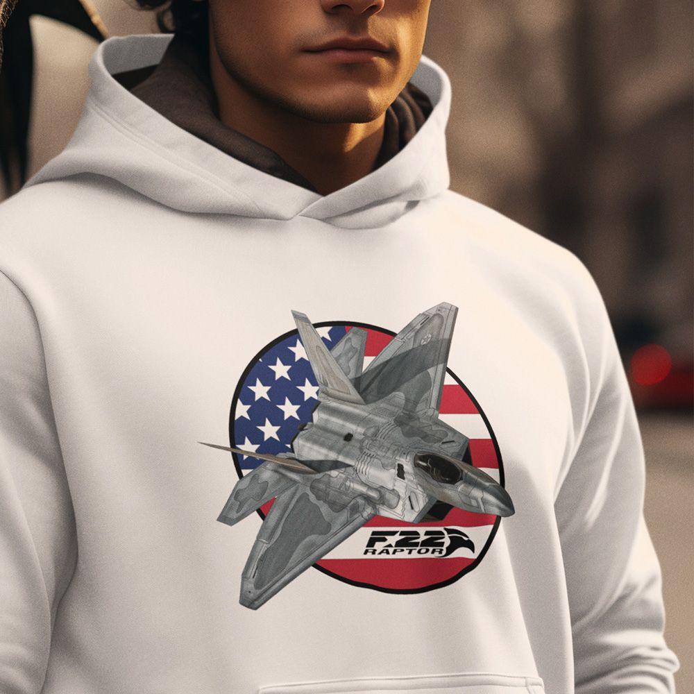 Growling Sidewinder - No Flag - F-22 Raptor On Premium Hoodie – Crowdmade