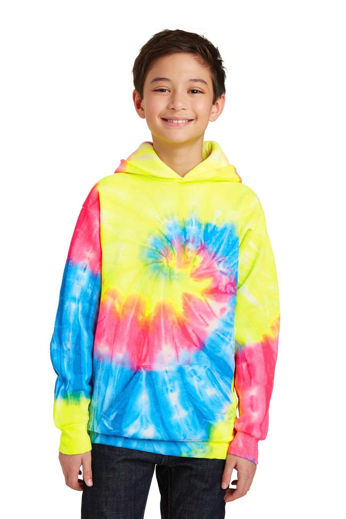 Port & Co Youth Tie-Dye Pullover Hooded Sweatshirt. PC146Y