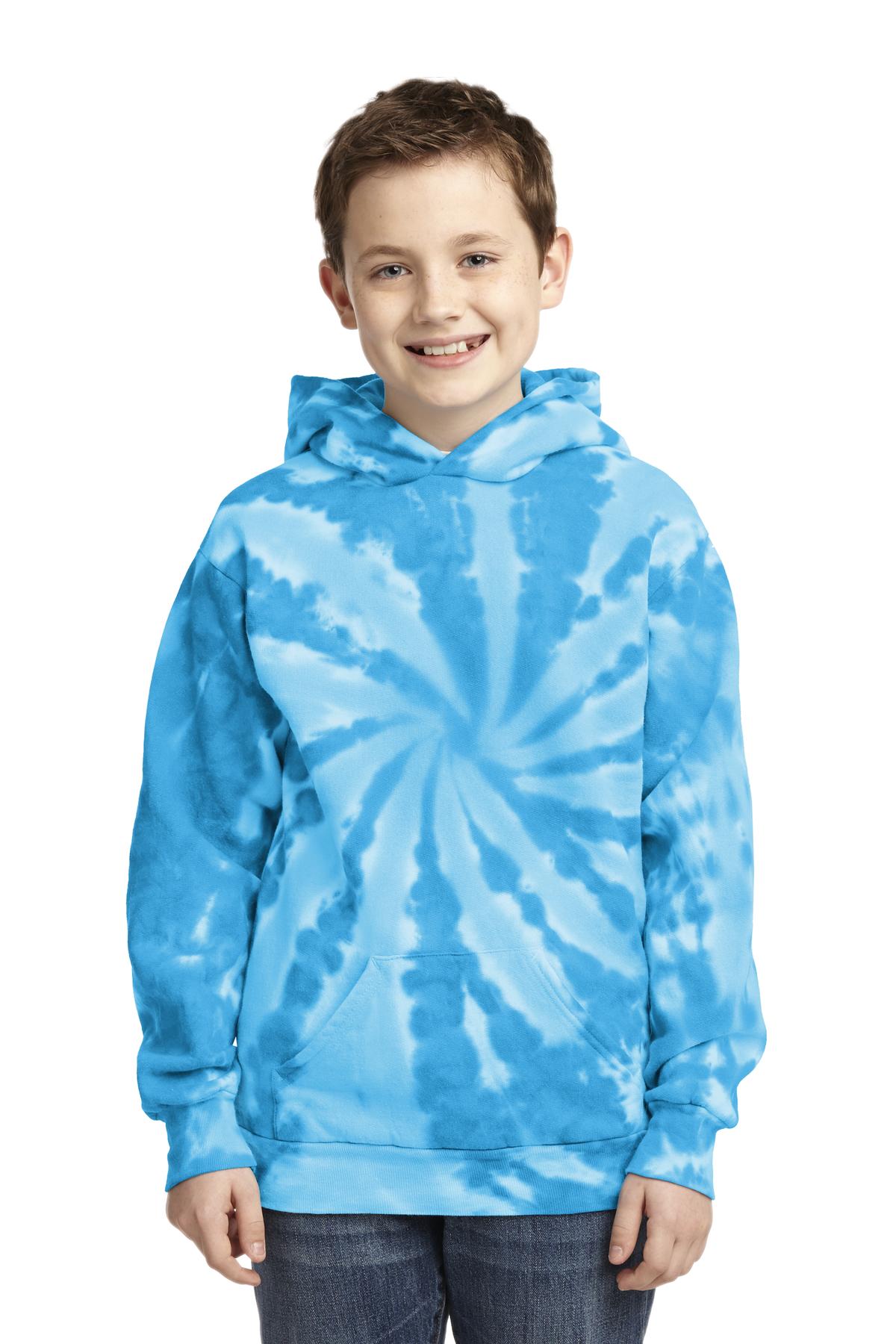 Port & Co Youth Tie-Dye Pullover Hooded Sweatshirt. PC146Y
