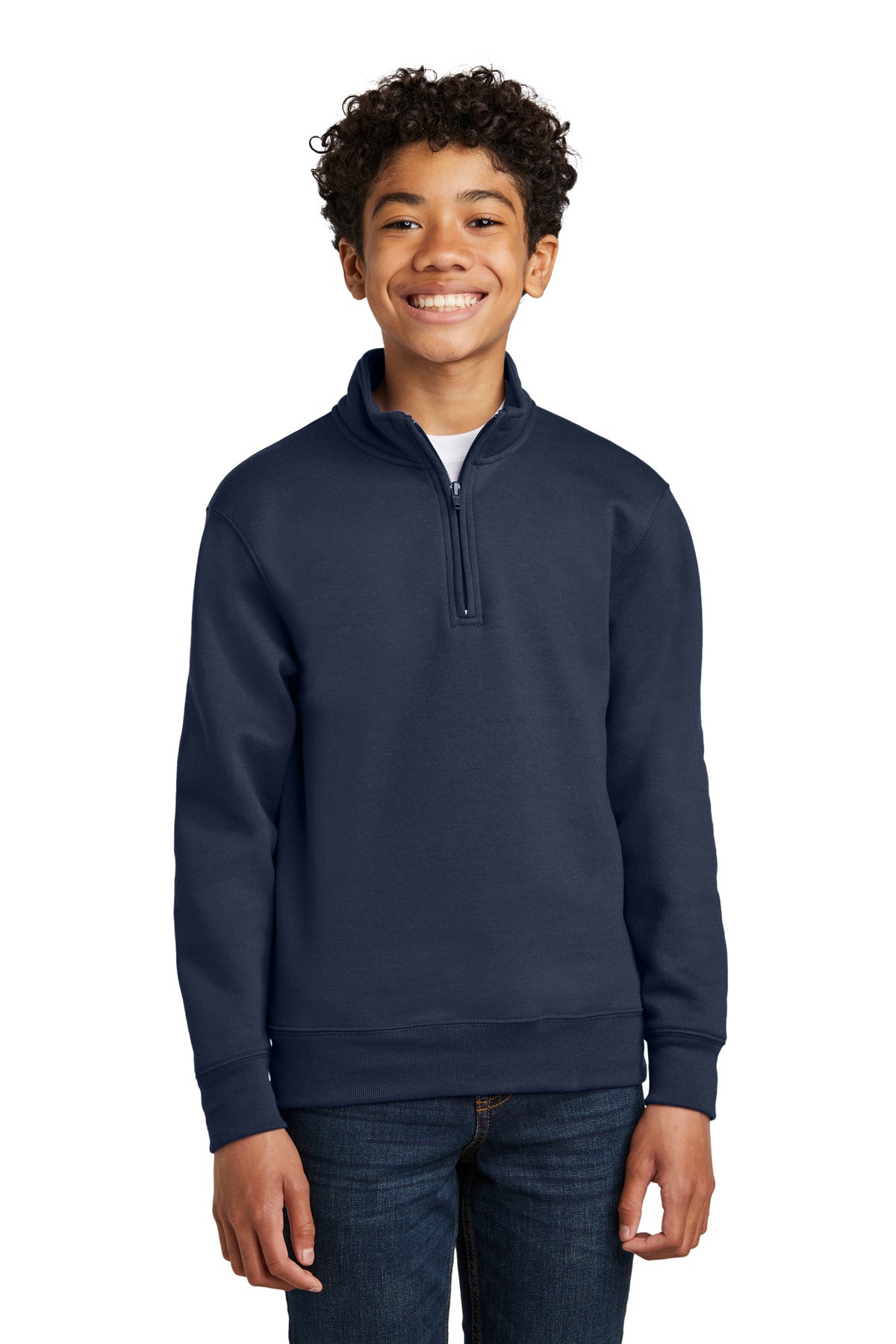 Port & Co Youth Core Fleece 1/4-Zip Pullover Sweatshirt PC78YQ