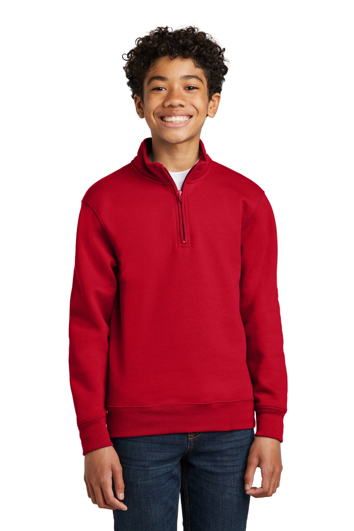 Port & Co Youth Core Fleece 1/4-Zip Pullover Sweatshirt PC78YQ