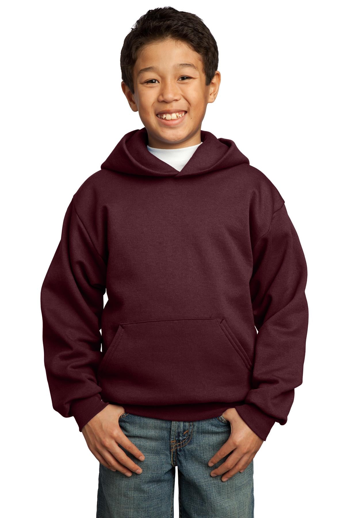Port & Co Youth Core Fleece Pullover Hooded Sweatshirt.  PC90YH