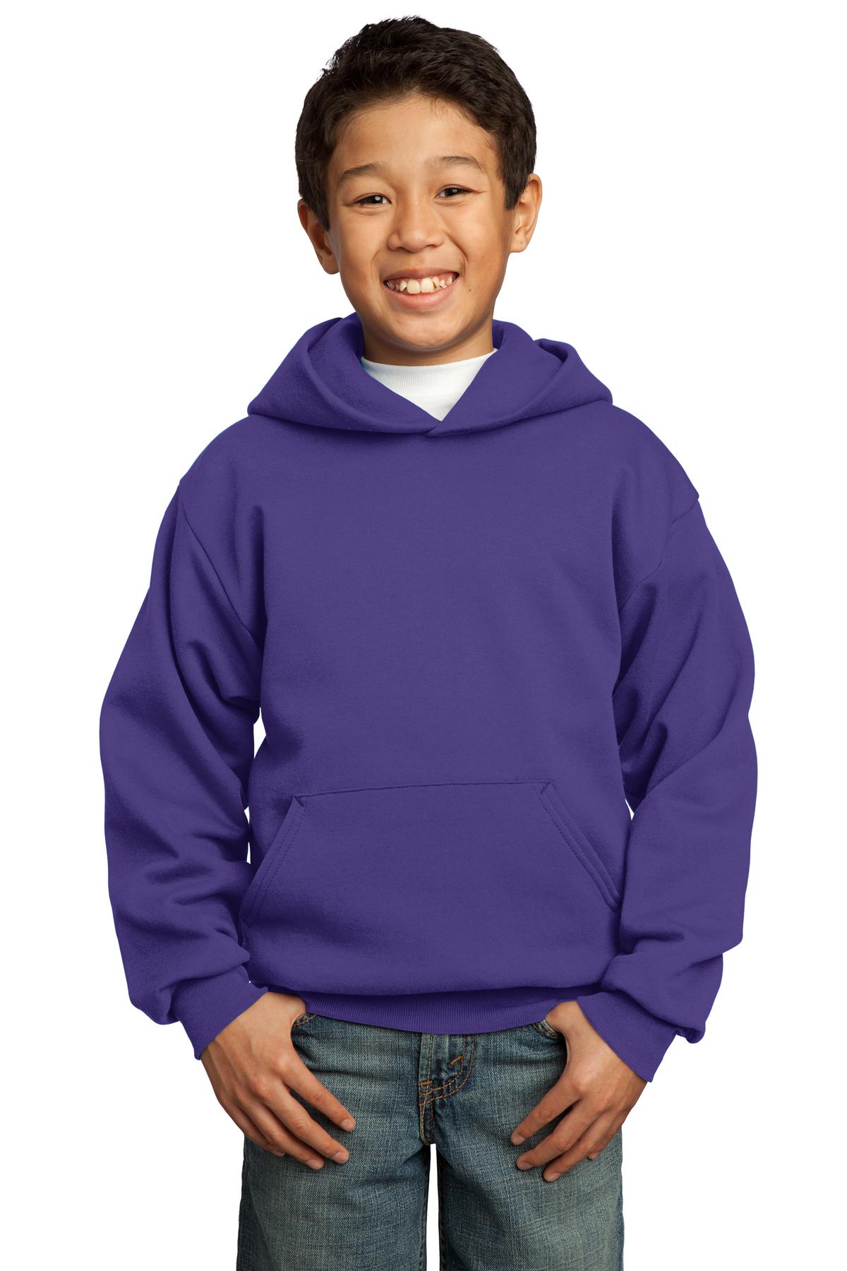 Port & Co Youth Core Fleece Pullover Hooded Sweatshirt.  PC90YH