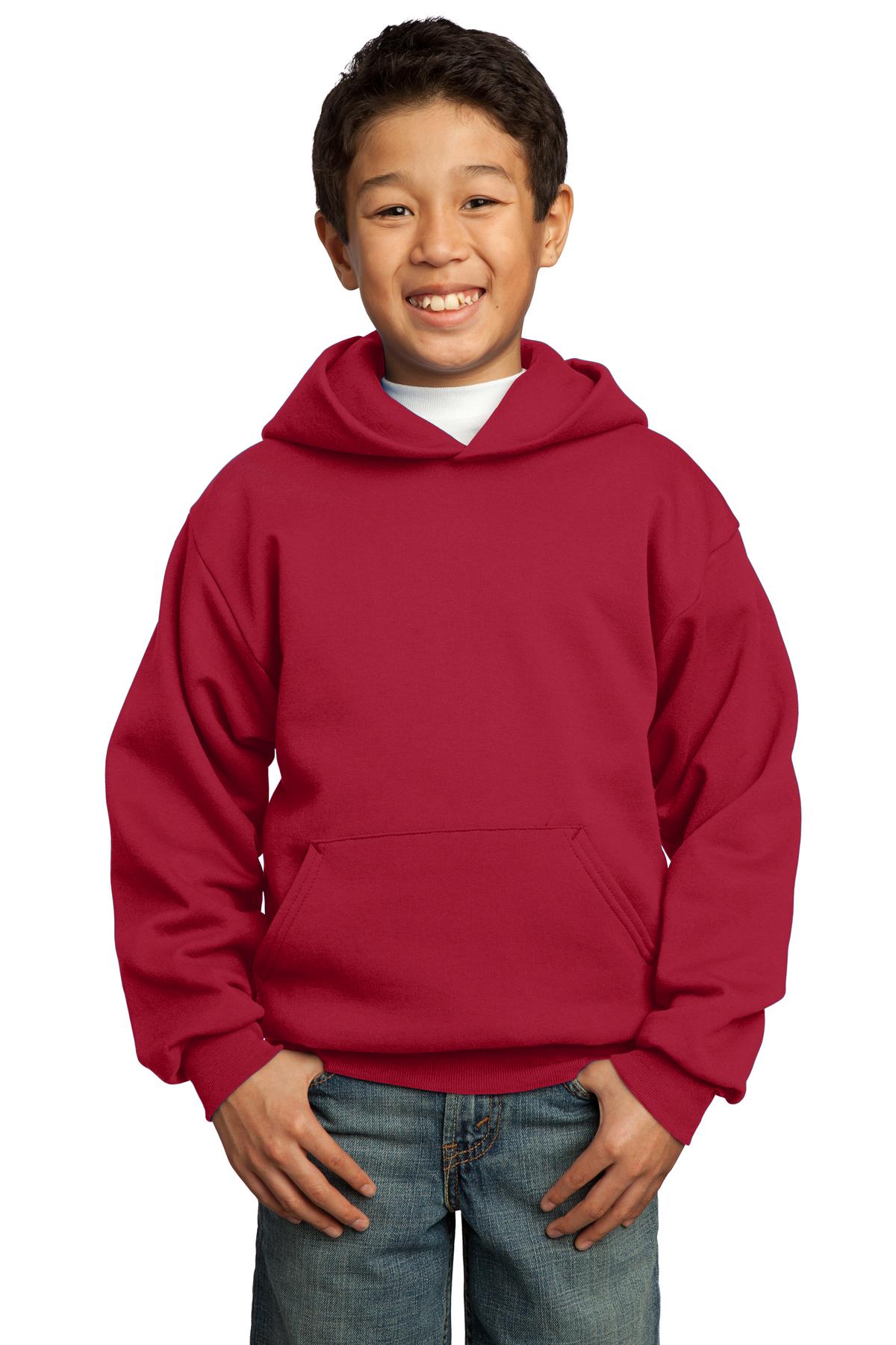 Port & Co Youth Core Fleece Pullover Hooded Sweatshirt.  PC90YH