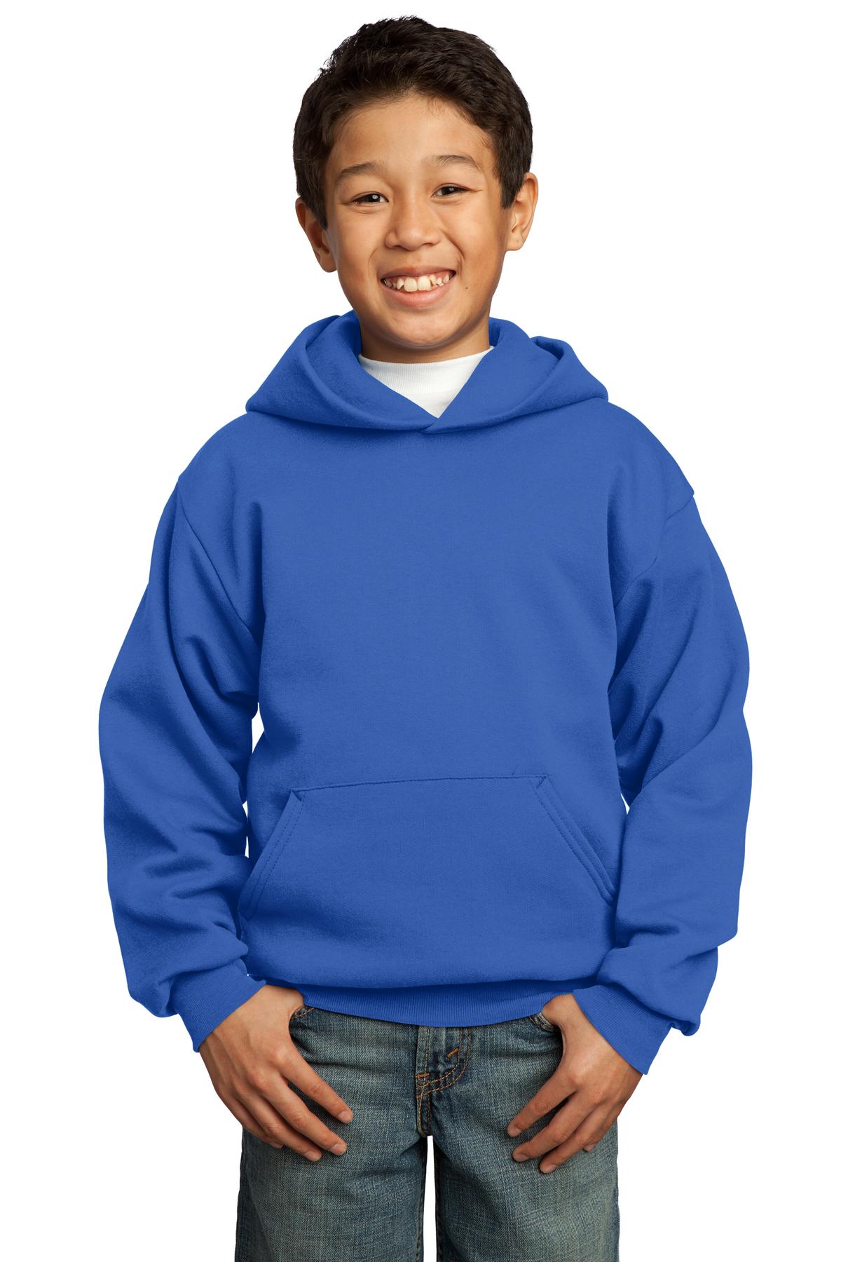 Port & Co Youth Core Fleece Pullover Hooded Sweatshirt.  PC90YH