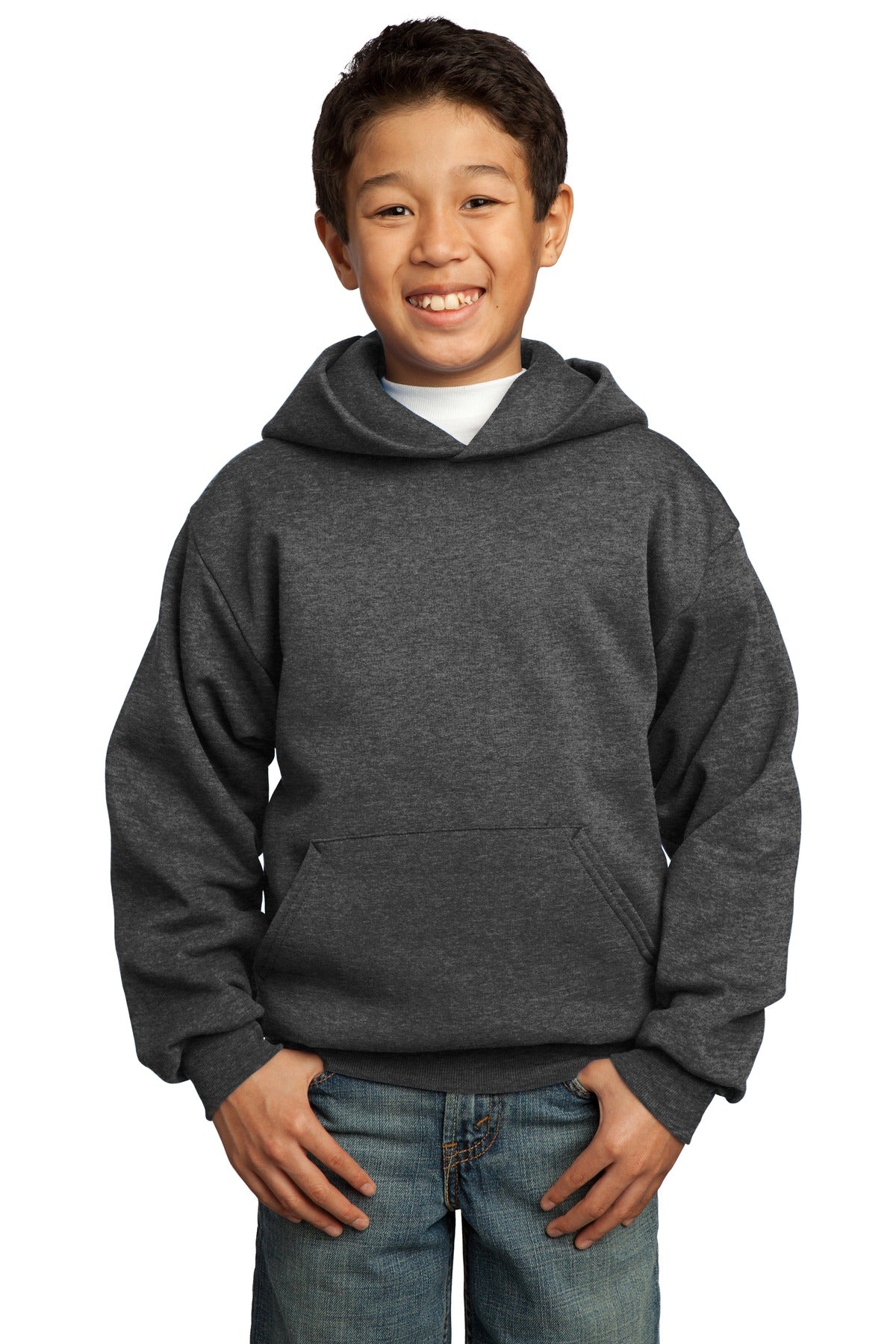 Port & Co Youth Core Fleece Pullover Hooded Sweatshirt.  PC90YH