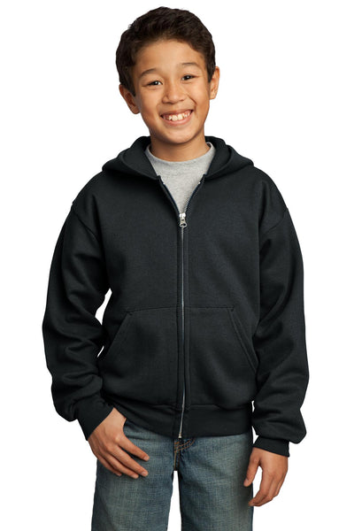 Port & Co Youth Core Fleece Full-Zip Hooded Sweatshirt.  PC90YZH