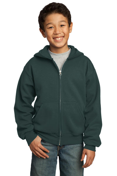 Port & Co Youth Core Fleece Full-Zip Hooded Sweatshirt.  PC90YZH