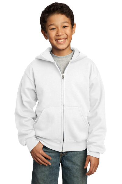 Port & Co Youth Core Fleece Full-Zip Hooded Sweatshirt.  PC90YZH