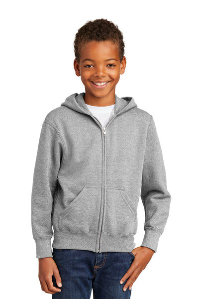 Port & Co Youth Core Fleece Full-Zip Hooded Sweatshirt.  PC90YZH