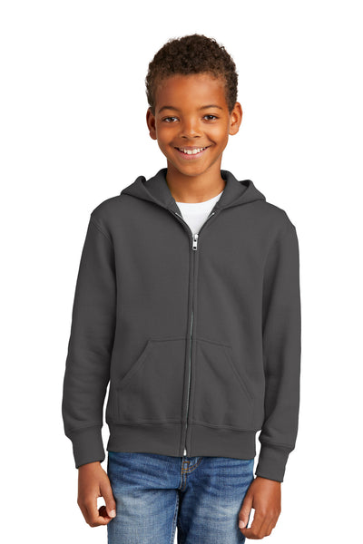 Port & Co Youth Core Fleece Full-Zip Hooded Sweatshirt.  PC90YZH