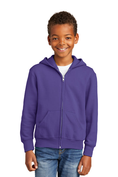 Port & Co Youth Core Fleece Full-Zip Hooded Sweatshirt.  PC90YZH