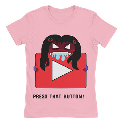 Press that YouTube Button! Women's Cotton Boyfriend T-Shirt