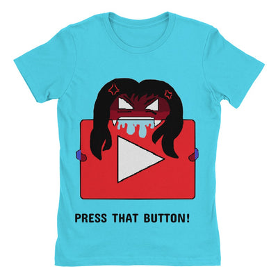 Press that YouTube Button! Women's Cotton Boyfriend T-Shirt