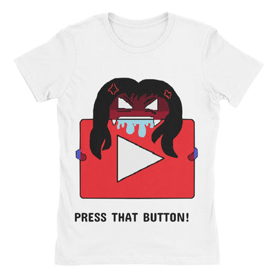 Press that YouTube Button! Women's Cotton Boyfriend T-Shirt