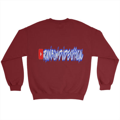 Rainbow Dude- Gildan Adult Crewneck Sweatshirt (Red)
