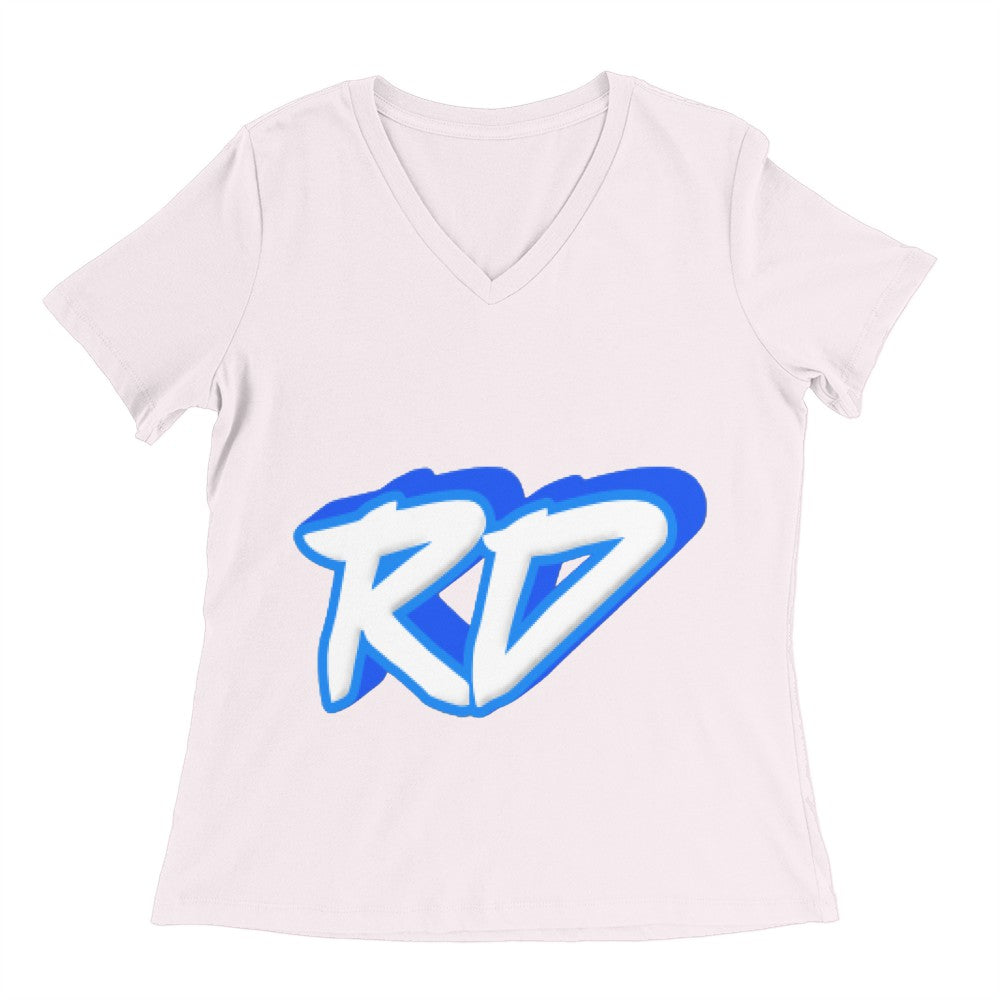 Rainbow Dude - Bella Canvas Ladies Jersey Short Sleeve V-Neck Tee Blue + other