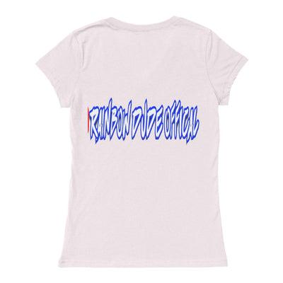 Rainbow Dude - Bella Canvas Ladies Jersey Short Sleeve V-Neck Tee Blue + other