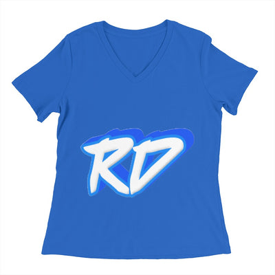 Rainbow Dude - Bella Canvas Ladies Jersey Short Sleeve V-Neck Tee Blue + other