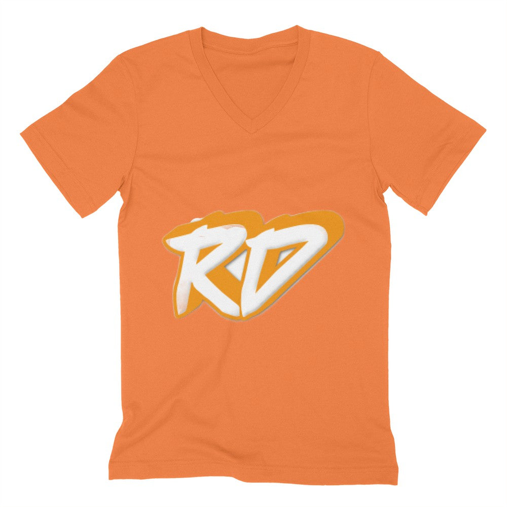 Rainbow Dude - Bella Canvas Unisex Jersey Short Sleeve V-Neck Tee (Orange)