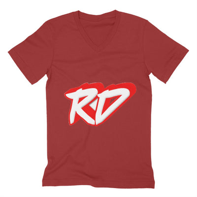 Rainbow Dude - Bella Canvas Unisex Jersey Short Sleeve V-Neck Tee (RED)