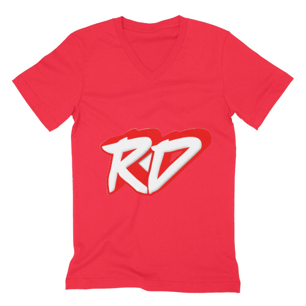 Rainbow Dude - Bella Canvas Unisex Jersey Short Sleeve V-Neck Tee (RED)